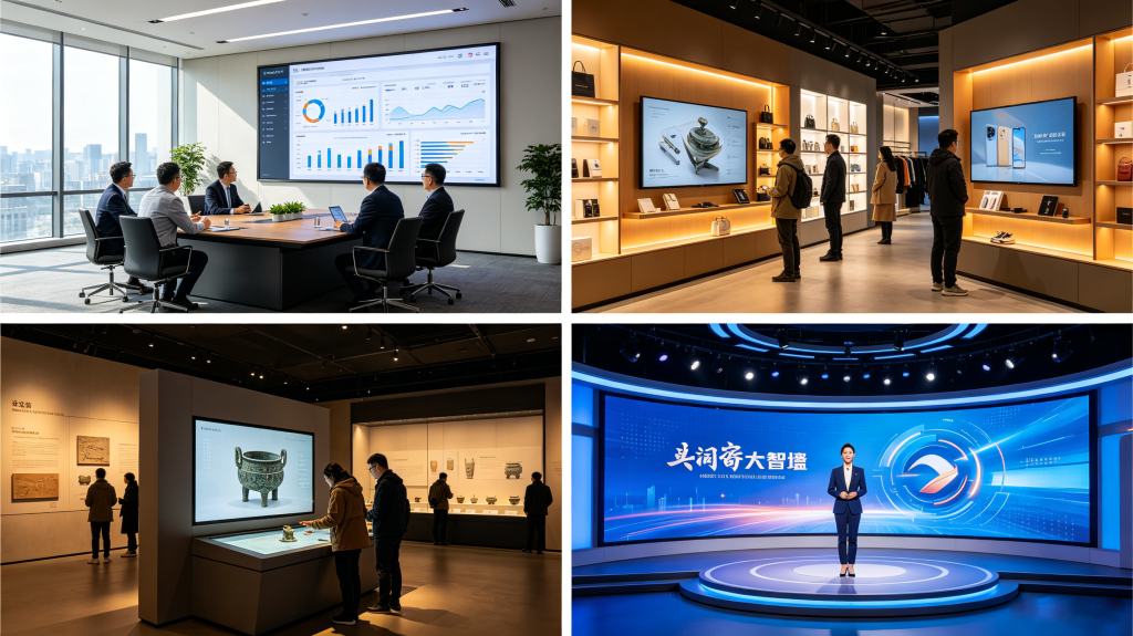 Indoor LED screen applications for conference room, retail display, museum exhibit and broadcast studio	
