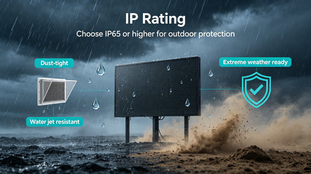 IP65 waterproof and dustproof rating introduction for outdoor LED display screen