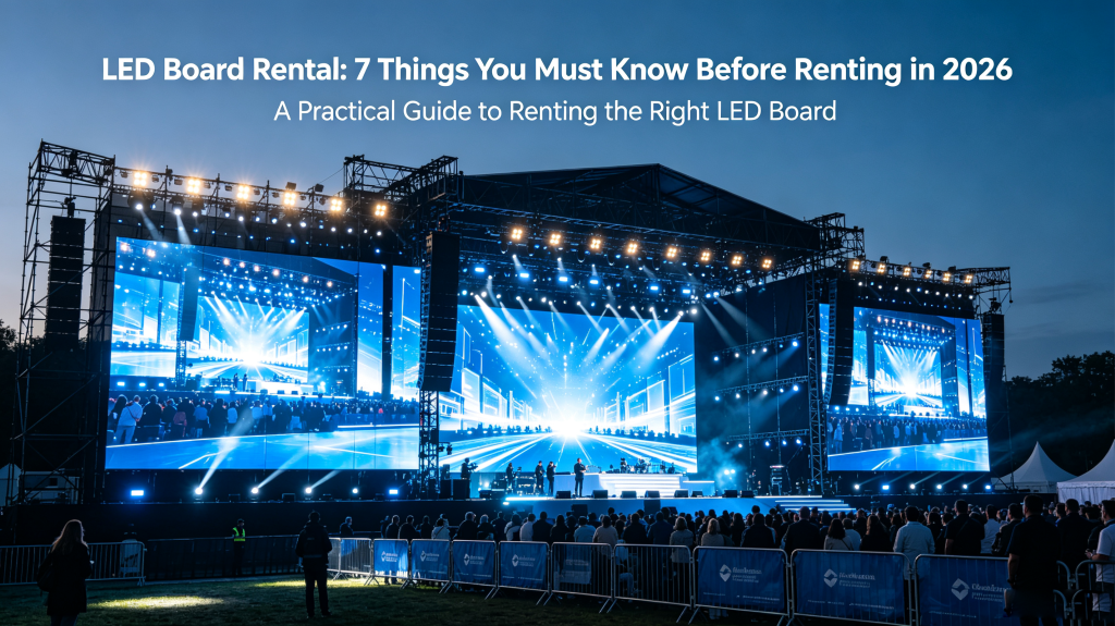 LED board rental for outdoor event, large temporary LED screen on stage