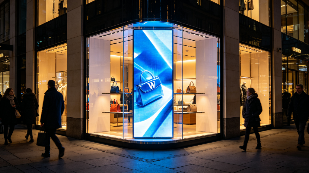 Transparent LED screen applications: retail storefront, shopping mall glass wall, office lobby, museum exhibition