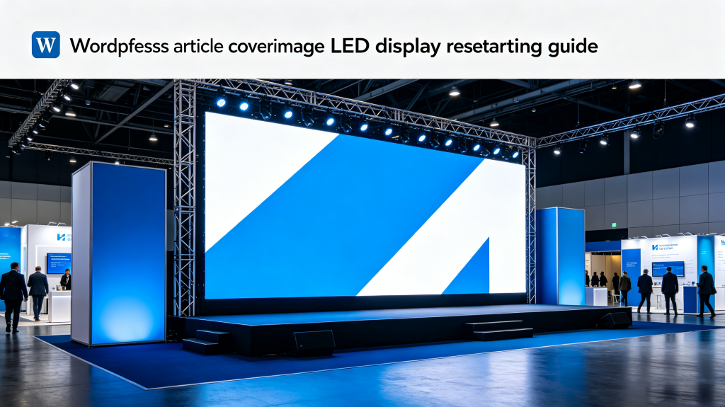 Large rental LED screen setup at exhibition hall for corporate event