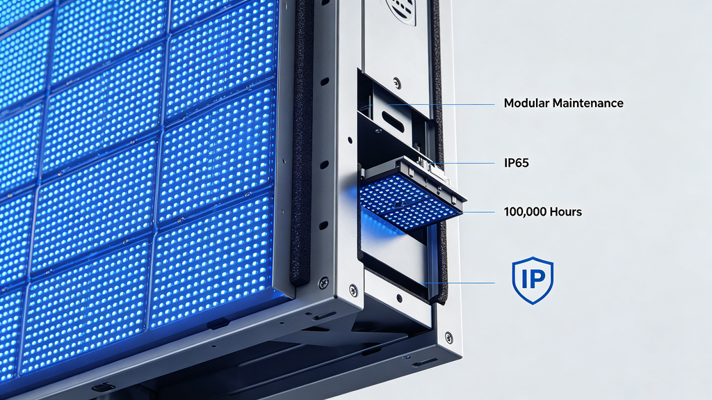 Modular programmable LED sign module, IP65 weather resistant commercial LED display