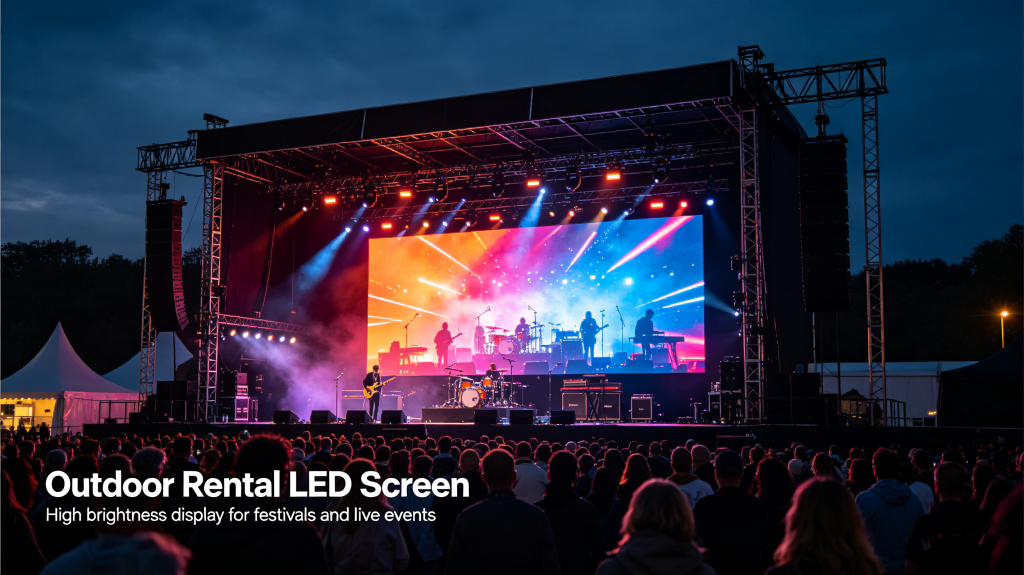 Outdoor rental LED screen for music festival and live events