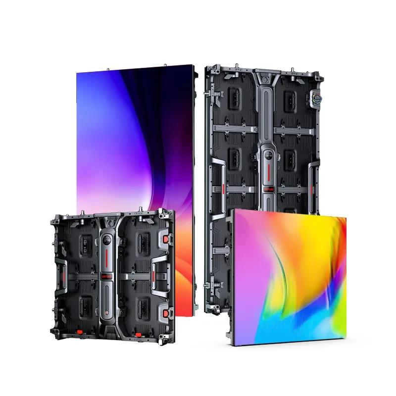 Modular LED display cabinet panels for temporary event screen rental, lightweight die-cast aluminum cabinet