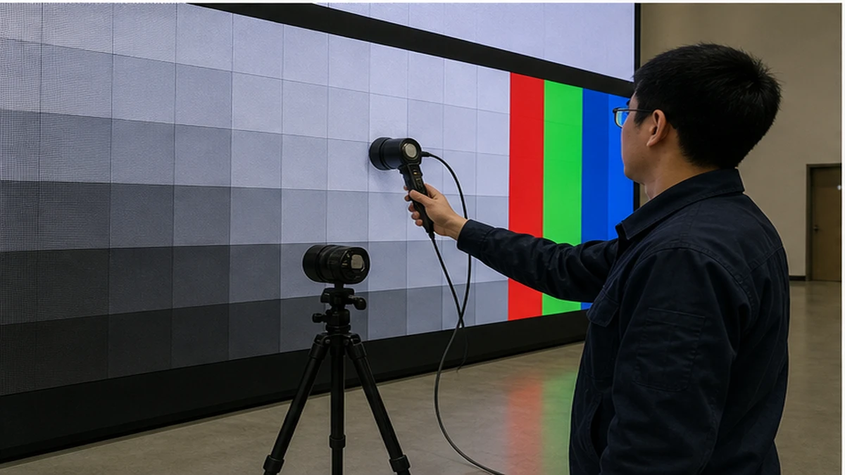 P3 LED display brightness calibration guide: receiving-card settings and brightness uniformity heatmap