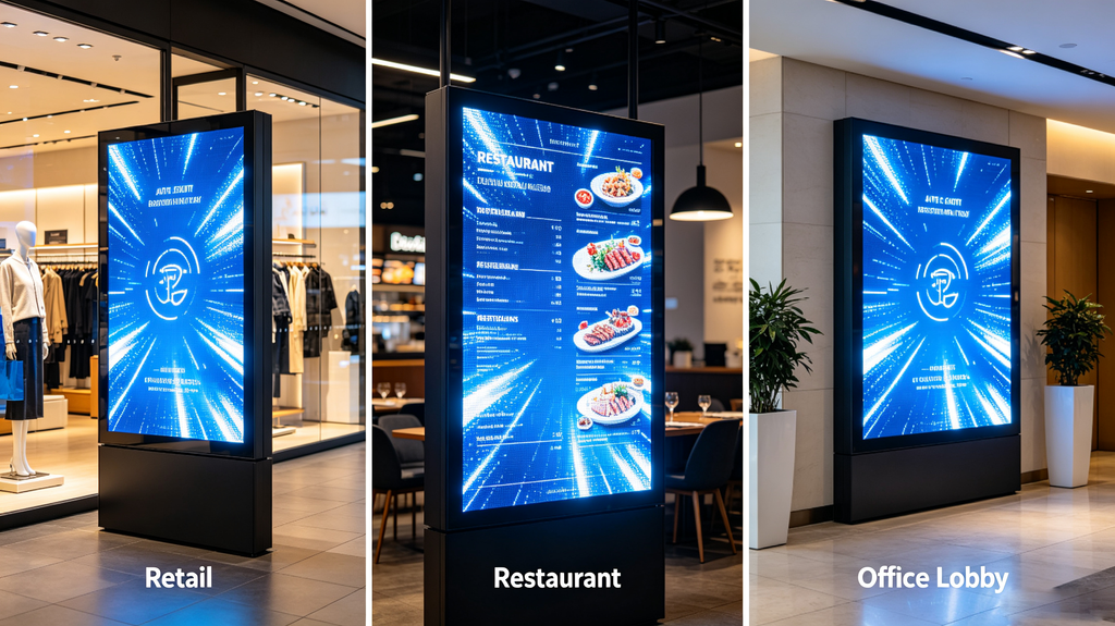 LED lit signage applications for retail, restaurant and office lobby scenarios