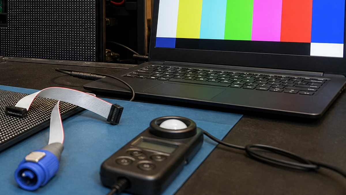 P3 LED display color uniformity checklist: white point and color patch review