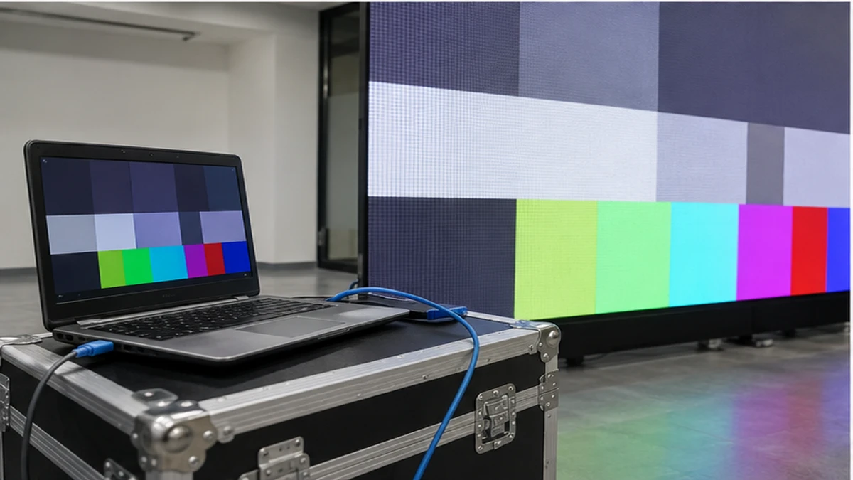 P3 LED display signal cable troubleshooting checklist: receiving card ports and ribbon cable labels