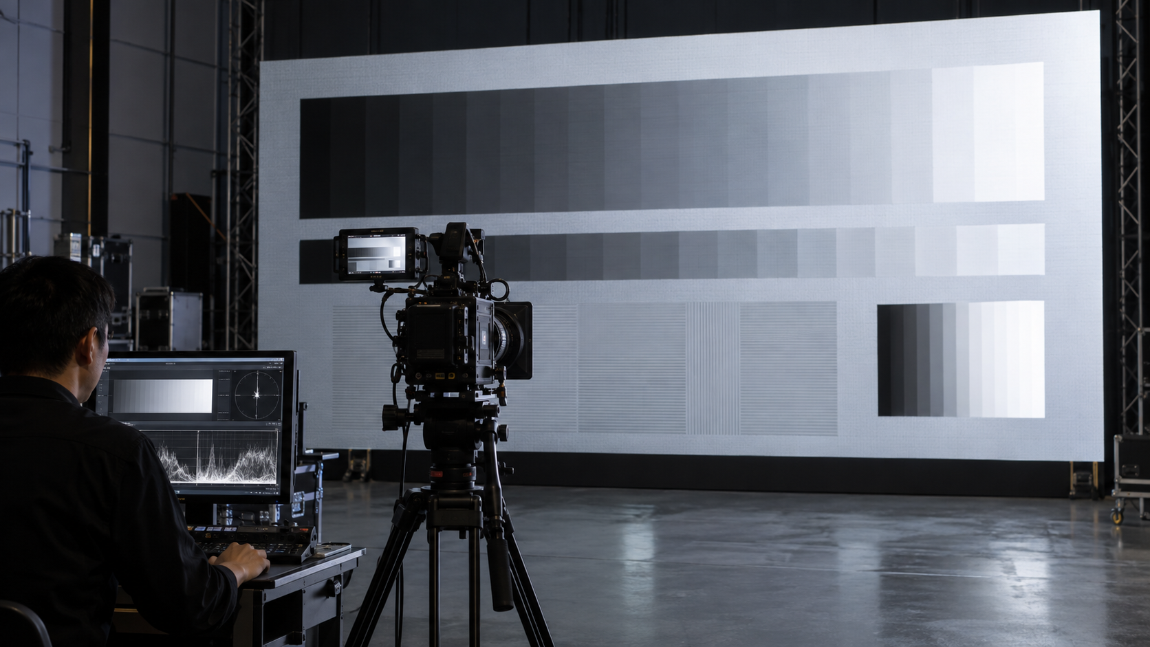 camera test setup recording grayscale banding and acceptance notes